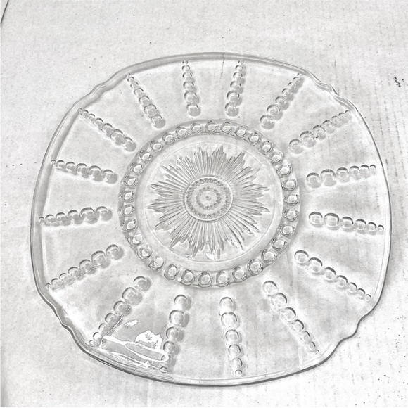 Federal Glass 𝅺Columbia Crystal 10” Ruffled Bowl and 11” Chop Plate - Picture 9 of 11